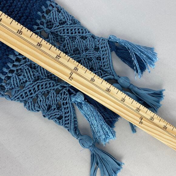 Calypso St. Barth Alpaca Blend Cardigan Wrap Women 1 S/M‎ Blue Crochet Western - Picture 10 of 11